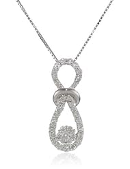 10k White Gold Diamond Love Knot Pendant Necklace (1/4 cttw, H-I color, I1-I2 Clarity), 18