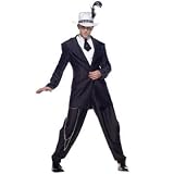 Adult Mens 30's 40's Zoot Suit Gangster Costume Capone MEDIUM/LARGE