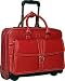 Deep Red Clark & Mayfield Stafford Rolling Leather Laptop Tote 17 - Dark Red
