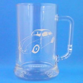1 Pint Glass Tankard With Volkswagen Beetle Design - Luxury Presentation Box Included