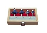 Woodline USA WL-2024-1 4-Piece 1/2-Inch Shank Roundover Set