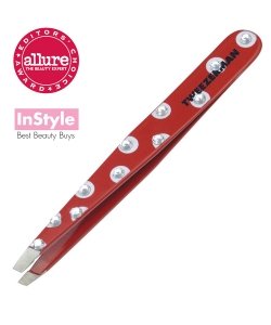 Tweezerman SLANT TWEEZER POLKA DOT SIGNATURE RED WITH SWAROVSKI CRYSTALS