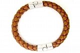 cored Lederarmband mit 2 Magnet-Edelstahl-Elementen hellbraun 21cm c29-hellbraun