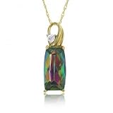 Ladies Fancy Gold Pendant Mystic Fire Topaz & Diamond