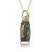 Fancy Mystic Fire Topaz Diamond Pendant Gold Necklace