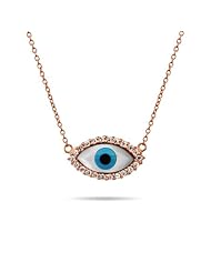 Rose Gold Vermeil CZ Evil Eye Necklace
