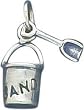 Sterling Silver Antiqued Sand Bucket & Shovel Charm