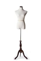 Hot Sale White Medium Female Jersey Covered Mannequin Dress Form Body Form on Burgundy Wood Tripod Base