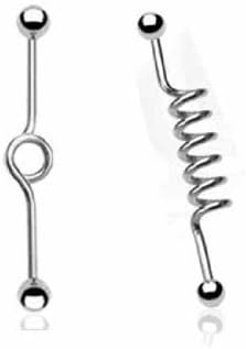 Urban Male Pair of Surgical Stainless Steel Scaffold Barbells 32mm