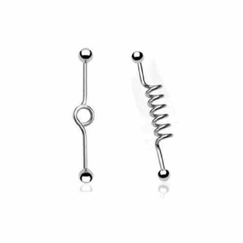 Urban Male Pair of Surgical Stainless Steel Scaffold Barbells 32mm