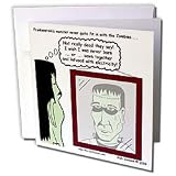 Rich Diesslins Funny General Cartoons - Halloween - Frankenstein is Not a Zombie - Greeting Cards-12 Greeting Cards with envelopes