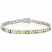 Sterling Silver Genuine Peridot and Simulated Diamond CZ Tennis Bracelet