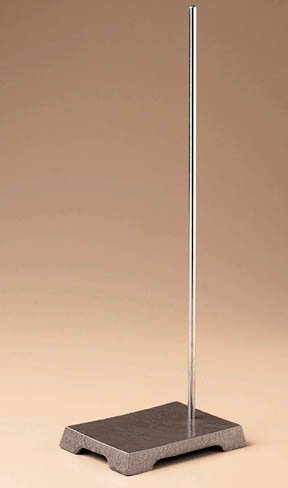 Stable Cast-Iron Support Stands; Base: 6-1/2 x 11 in.; Rod: 0.5 dia. x 36 in. L