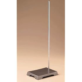 Stable Cast-Iron Support Stands; Base: 5 x 8 in.; Rod: 0.37 dia. x 20 L in.