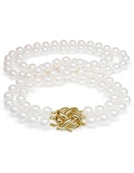 9.5x10mm A Quality Double Strand Japanese Akoya saltwater cultured pearl necklace 17" and 18"