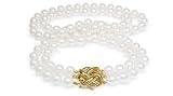9.5x10mm A Quality Double Strand Japanese Akoya saltwater cultured pearl necklace 17 and 18