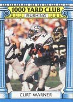 Curt Warner, Seattle Seahawks, 1987 Topps 1000 Yard Club Autographed Card