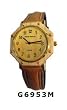 Tense Unisex Octagon Wood Stud Light Face Arabic Watch Leather Band G6953M ANLF