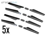 5 Set Combo of Draganflyer RC Helicopter Folding Nylon Rotor Blades - Black by Draganfly Innovations Inc.
