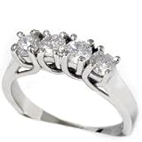 1.00ct Round Diamond Curve Wedding Ring 14K White Gold Womens Enhancer Band 4-9