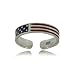 Ladies 925 silver american flag toe ring- adjustable