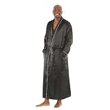 Men's Classic Long Satin Lounge Robe, Bathrobe