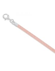 MMA Silver - 16 inch+ 2 inch Extension Pink Suede Necklace