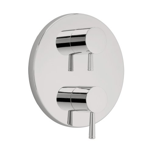 American Standard T064.740.295 Serin Two Handle Thermostat Trim Kit with Separate Volume Control, Metal Knob Handles, Satin Nickel