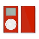 Solid Red Design iPod mini Protective Decal Skin Sticker
