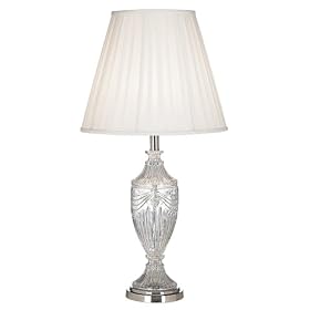 Draped Rose Crystal Glass Table Lamp