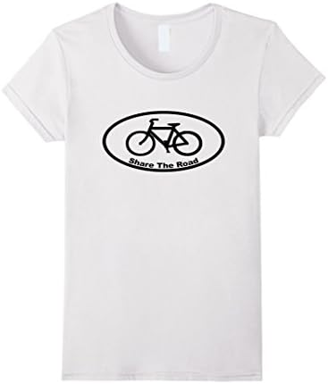 Women's Share The Road Bicycle TShirt Medium White