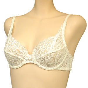Orlfa $41 Ivory Floral Lace Detail Demi Bra #0307 sz 34B 36B