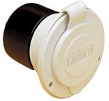 Marinco 150BBIW Marine On-Board Charger Inlet (15-Amp, 125-Volt, White)