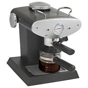 Espresso cappuccino machine with temperature gauge