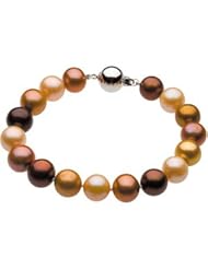 Freshwater Dyed Chocolate Pearl Bracelet, 10 MM - 11 MM, Sterling Silver 7.75 Inches