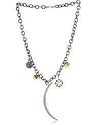 Shery Shabani "Karma" Diamond Gold and Silver Multi-Charm Pendant Necklace