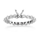 Platinum Bezel Set Diamond Eternity Engagement Ring Setting (0.63 ct.tw.)