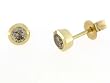 14k Yellow Gold Bezel-Set Champagne Diamond Stud Earrings (1/4 cttw)