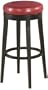 Armen Living Leather Swivel Barstool Red Leather