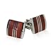 Striped Cherry Wood Stainless Steel Cufflinks with Presentation Box