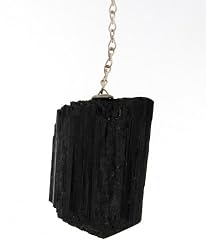 Natural Rough Black Tourmaline Pendulum