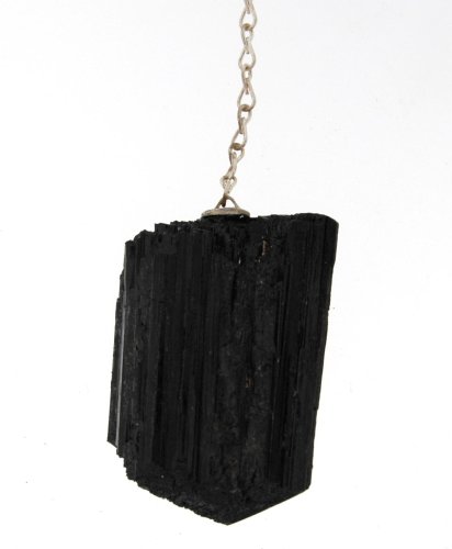 Natural Rough Black Tourmaline Pendulum