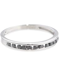 10k Gold Channel-Set Black Diamond Ring (1/4 cttw)