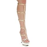 Women's Greek Costume Shoe Roman Athena 6 Inch Heel Knee High Sandal