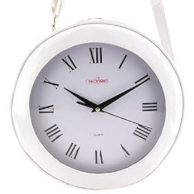 White Vinyl Clock Handbag