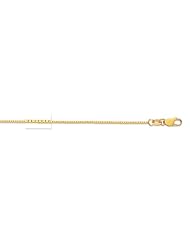 18K Solid Yellow Gold Box Chain Necklace 18" inch 0.6mm
