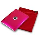 APPLE IPAD 3 PC EXECUTIVE ACCESSORY PACK - HOT PINK GLOSSY BACK  COVER CASE, SCREEN PROTECTOR, RED POUCH PART OF THE QUBITS ACCESSORIES  RANGE