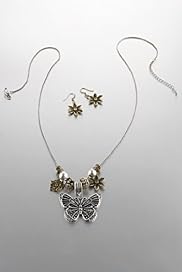 Per Una Butterfly Charm Necklace Earrings Set