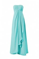 Strapless Lace Floor Length Chiffon Evening Dress/Bridesmaid Dress 