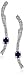 Sterling Silver Created Blue and White Sapphire Ear Crawler Earrings